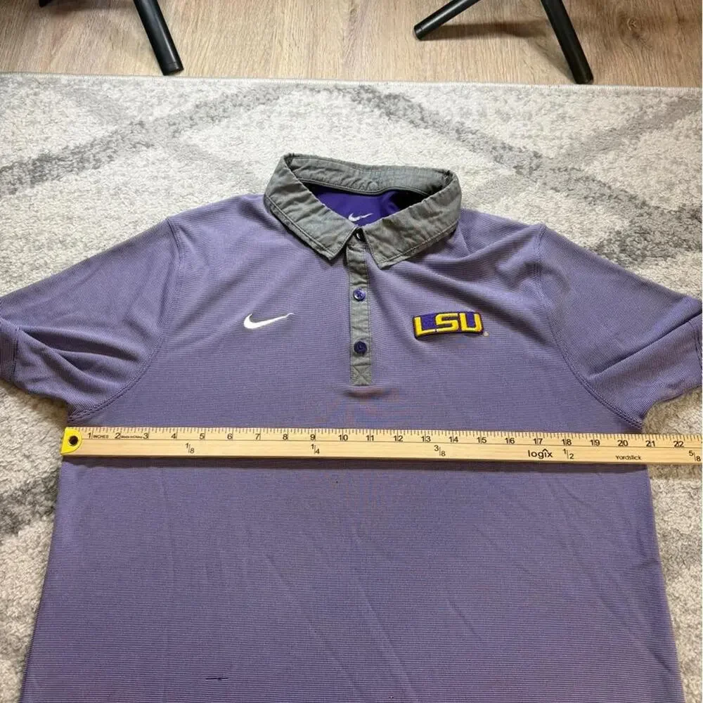 Nike Dri fit golf polo LSU tigers purple golf. Tagged size large but fits medium